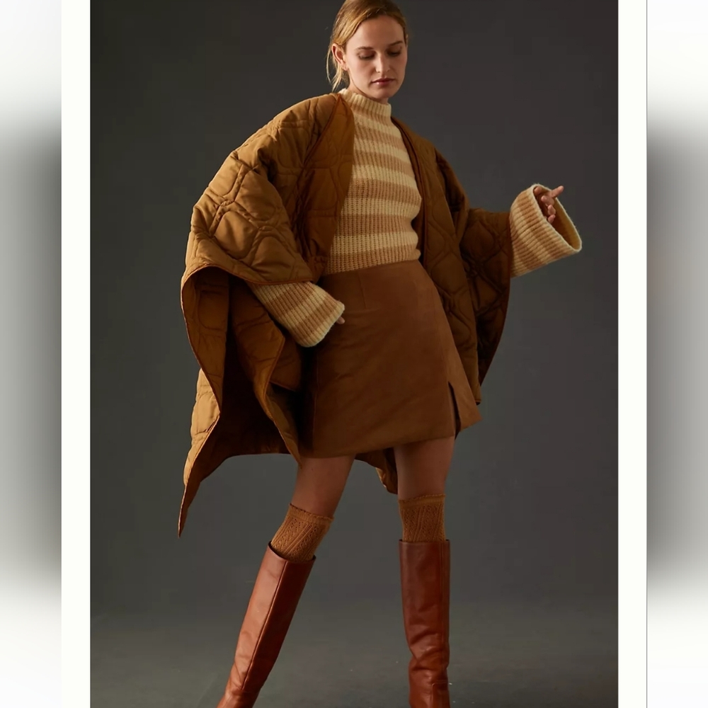Anthropologie Puffer Wrap - tan/ochre - Picture 6 of 11